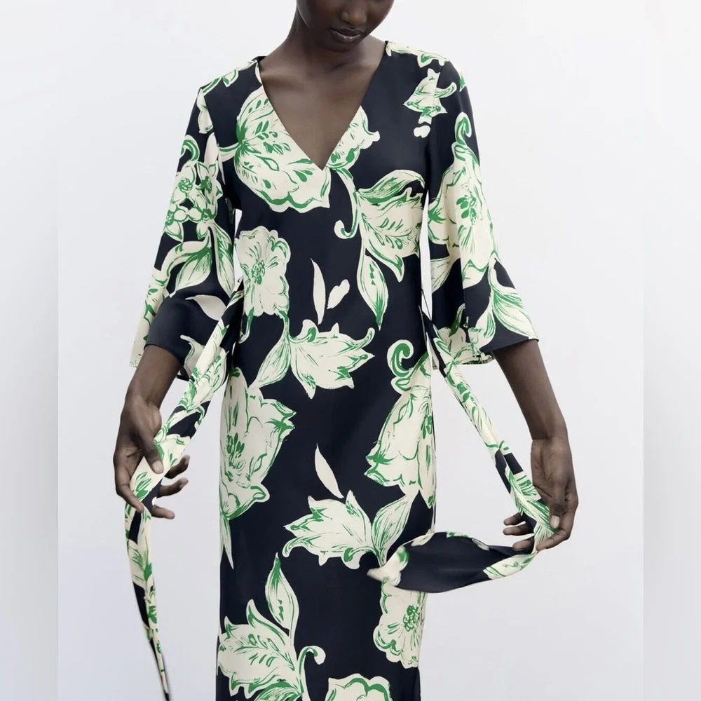 Zara Printed Floral Midi Dress 3003/198